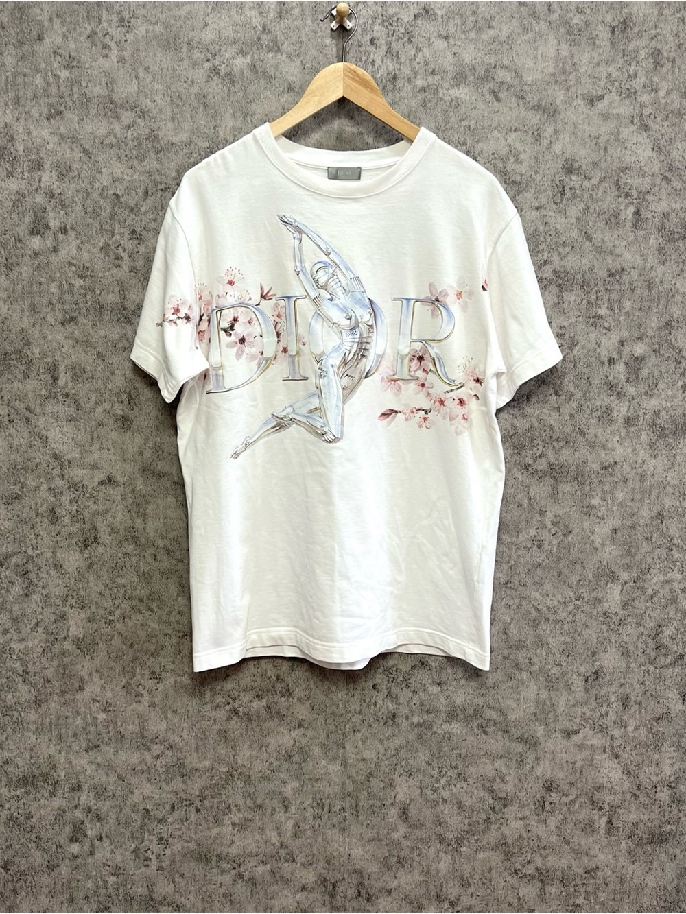 🚩steal Dior White Floral Logo Short-Sleeve Tee